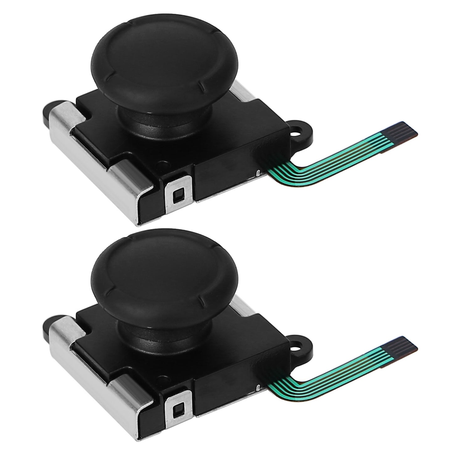 2Pcs Replacement Joystick Analog Thumb Stick For Nintendo Left/Right Switch Joy-Con Controller & Switch Lite Thumb Grip Buttons Module - Black -