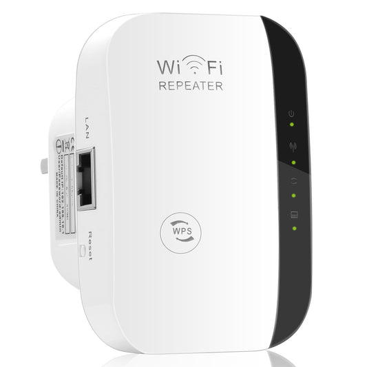 300Mbps WiFi Repeater 32.8ft/10m Wireless Range Extender 2.4GHz WiFi Signal Amplifier Booster w/WPS - White -