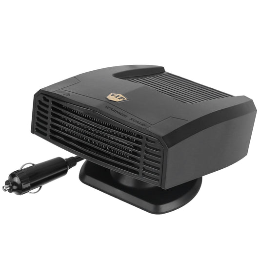 24V 180W Portable Car Heater Heating Fan 2 in 1 Defroster Defogger Demister Windshield Heater Automotive Cooling Fan with 360°Rotating Base - Black -