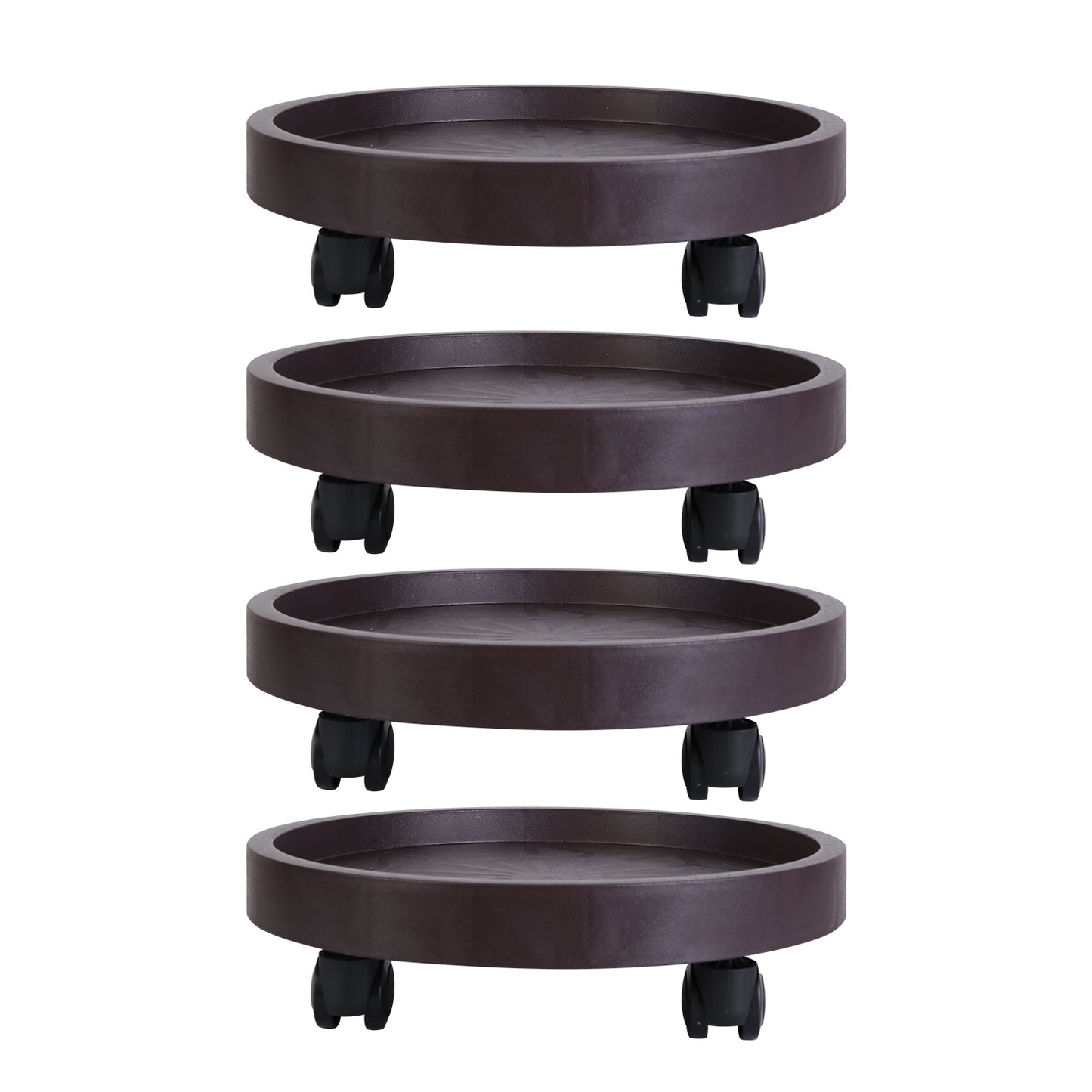 4Pcs 12.8IN Or 14IN Plant Caddy With Wheels Up to 187LBS Load Capacity Rolling Plant Stand With 4Pcs 360° Swirling Wheels For Indoor Outdoor - Black - 14 inches