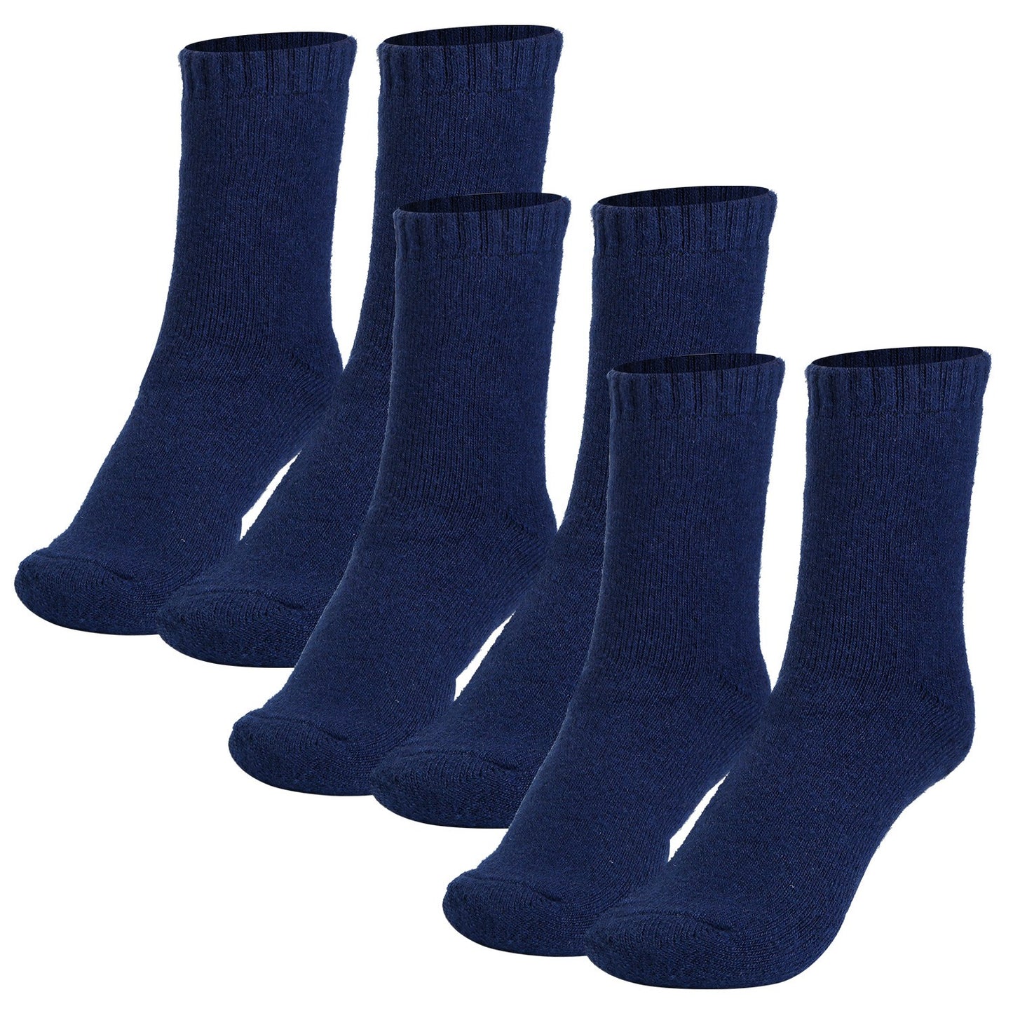 3 Pairs Men Warm Wool Socks Soft Cozy Winter Thermal Socks For Men Thick Heat-Trapping Moisture Wicking Socks Indoor Outdoor - Dark Blue -