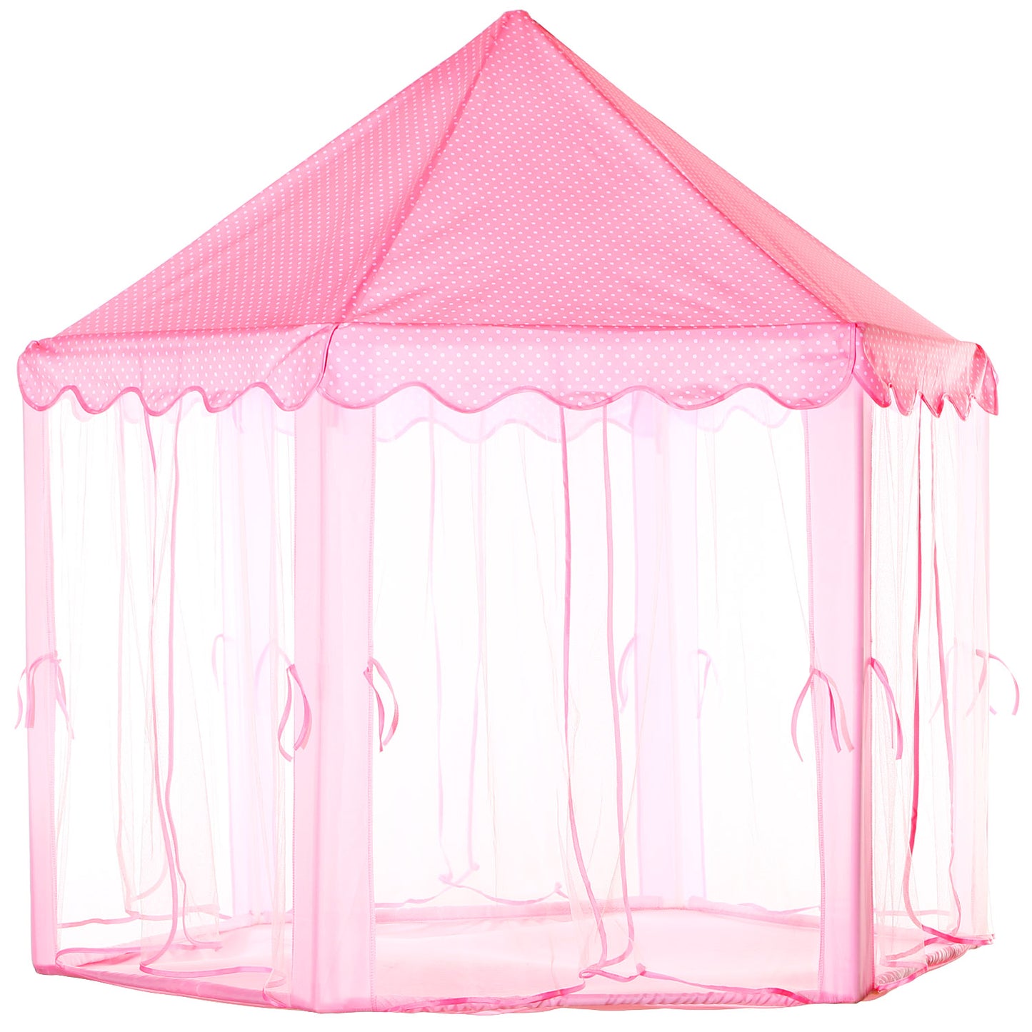 Kids Play Tents Princess for Girls Princess Castle Children Playhouse Indoor Outdoor Use w/ Carry Case - Pink -