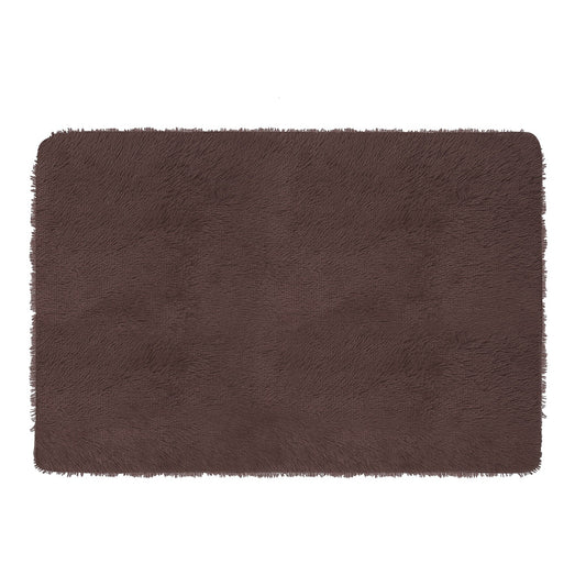 Fluffy Bedroom Rug 4’ x 2.6’ Anti-Skid Shaggy Area Rug Decorative Floor Carpet Mat for Nursery Bedroom Living Room - Brown -