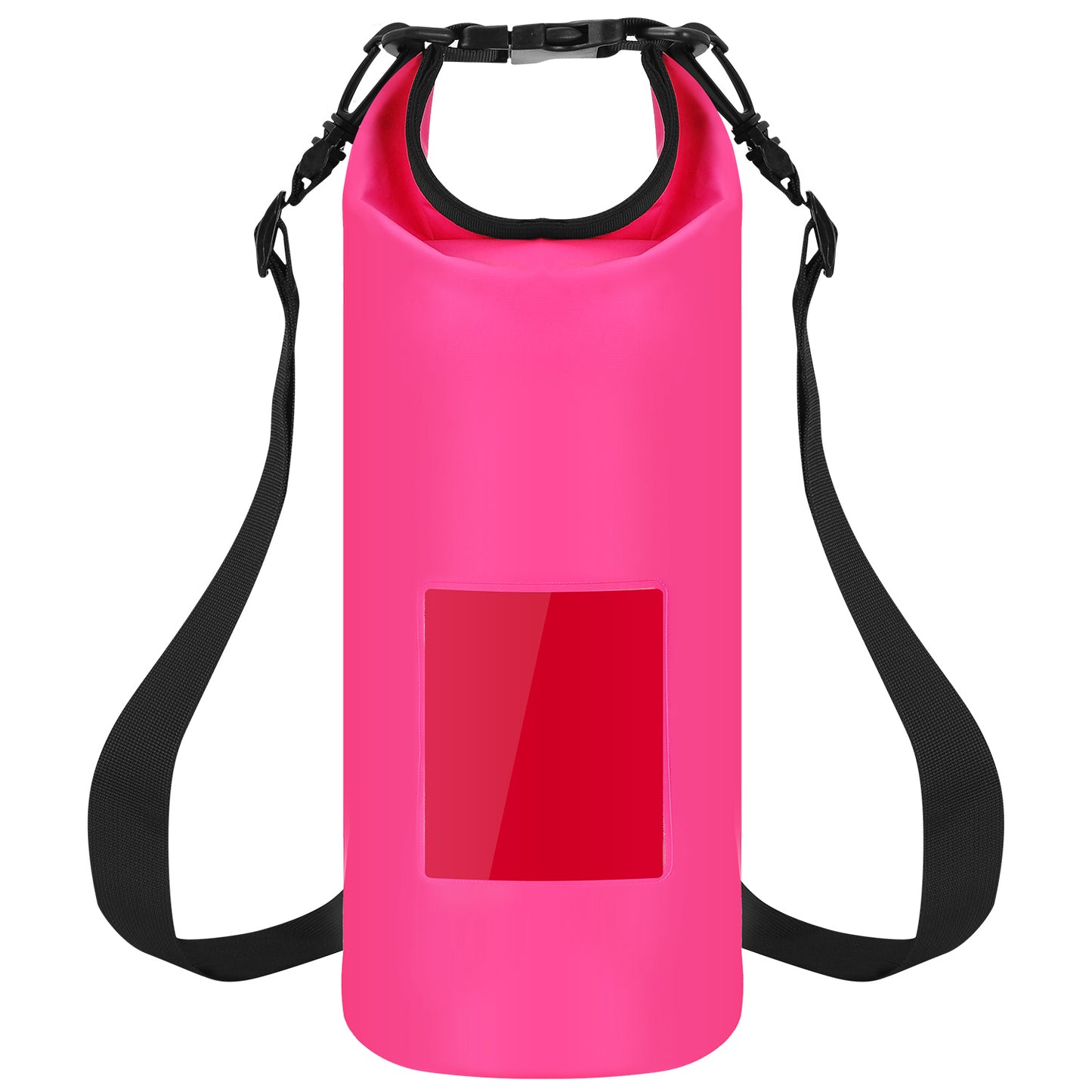 Floating Waterproof Dry Bag Floating Dry Sacks with Observable Window 20L Roll Top Lightweight Dry Storage Bag for Kayaking Rafting Boating Swimming C - Pink - 20L