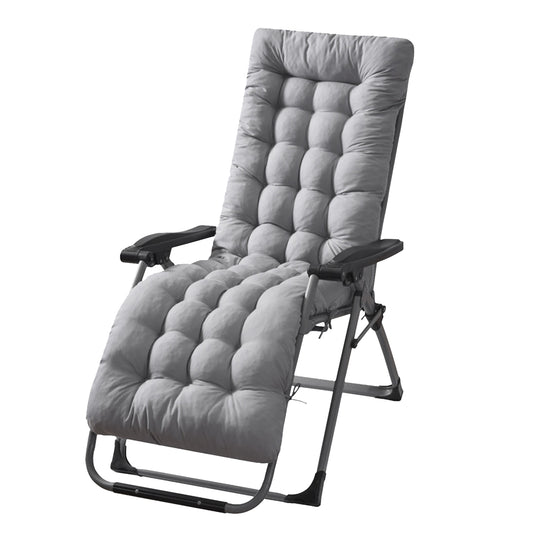 67x22in Chaise Lounger Cushion Recliner Rocking Chair Sofa Mat Deck Chair Cushion - Gray -