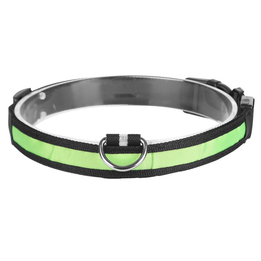 LED Dog Collar USB Rechargeable Adjustable Dog Safety Collar Night Safety Flashing Luminous Light up Collar - Green -