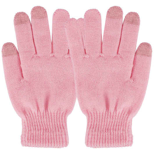 Unisex Winter Knit Gloves Touchscreen Outdoor Windproof Cycling Skiing Warm Gloves - Pink -