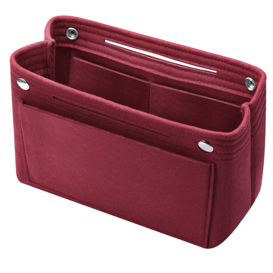 Felt Handbag Insert Organizer Purse Tote Shaper Bag in Bag Cosmetic Bag Handbag Purse Organizer - Red Wine -