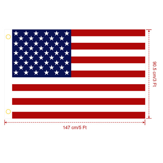 4 Pcs 3 x 5 Ft American US Flags Vivid Color and UV Fade Resistant Canvas Header Double Stitched with Brass Grommets for Indoor Outdoor - Multi -