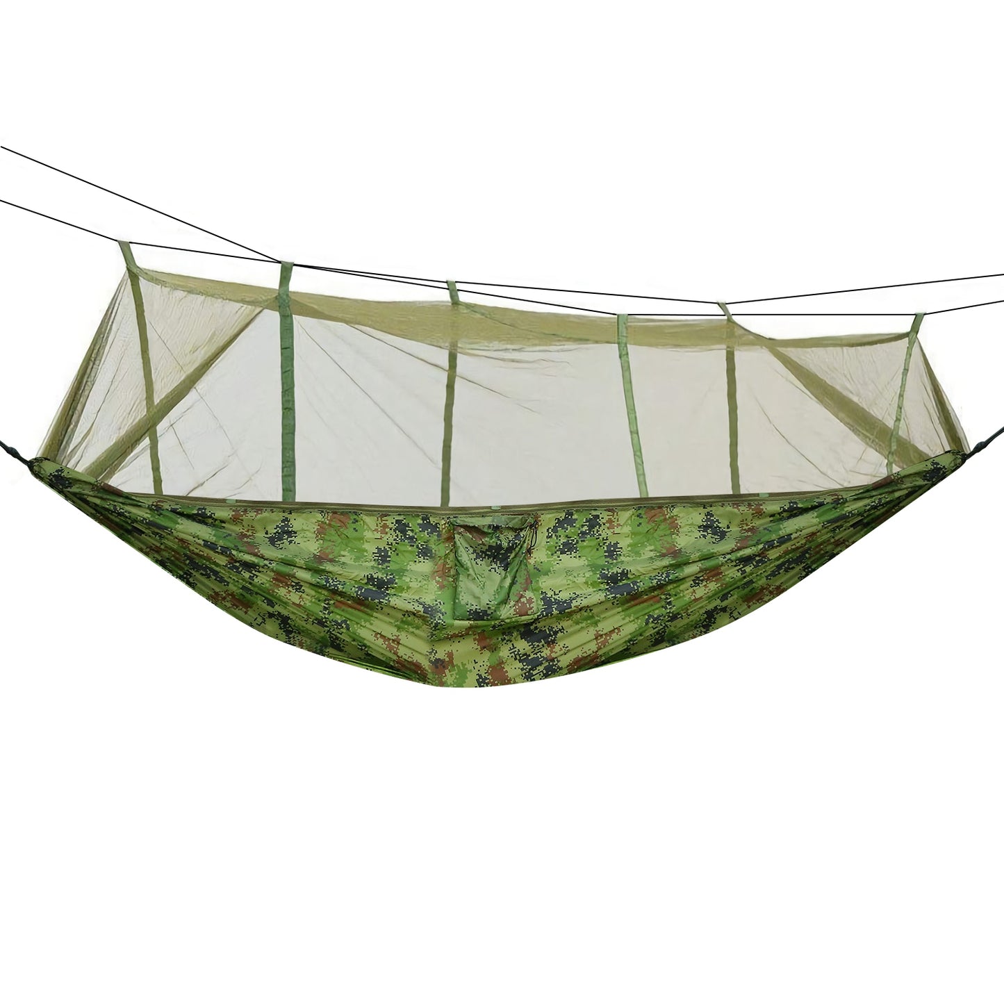 600lbs Load 2 Persons Hammock w/Mosquito Net Outdoor Hiking Camping Hommock Portable Nylon Swing Hanging Bed w/ Strap Hook Carry Bag