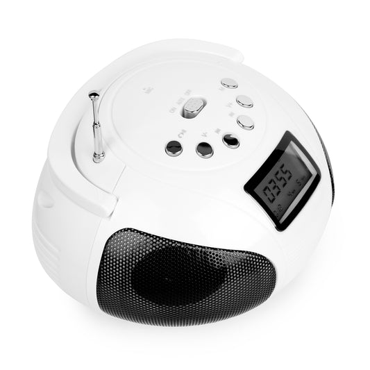 Wireless Speaker with Alarm Clock and Micro SD player Function - White -