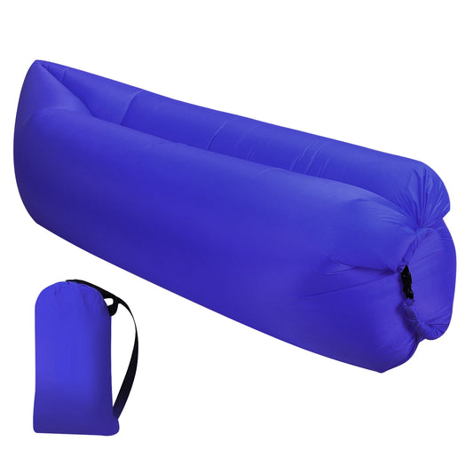 Inflatable Lounger Air Sofa Lazy Bed Sofa w/ Portable Organizing Bag Water-Resistant Anti-Leaking for Backyard Lakeside Beach Traveling Camping Picnic - Royal Blue -