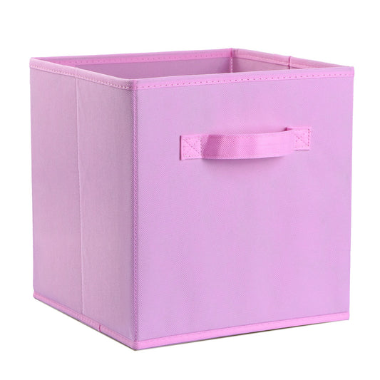 4 Pack Foldable Storage Cube Bins Cloths Closet Space Organizer Basket Shelves Box for Clothes Toys Books Cabinet - Pink -