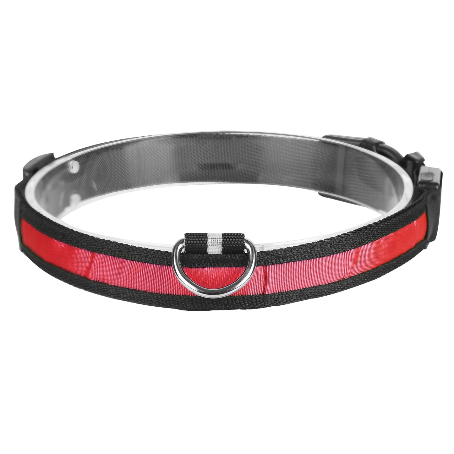 LED Dog Collar USB Rechargeable Adjustable Dog Safety Collar Night Safety Flashing Luminous Light up Collar - Red -