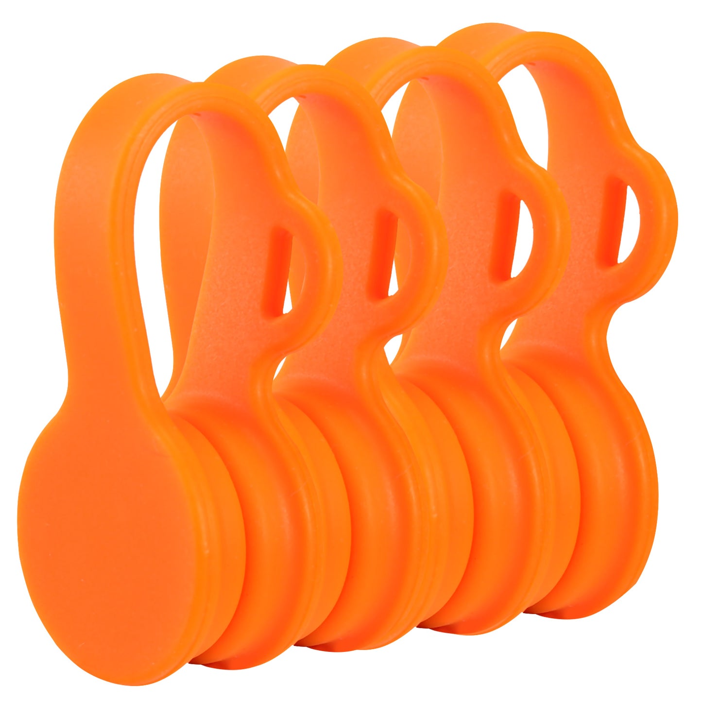 4Packs Magnetic Cable Clips Magnet Earphone Wrap Cord Organizer Holder Soft Silicone for Headphones USB Cable Bookmark Ties - Orange -