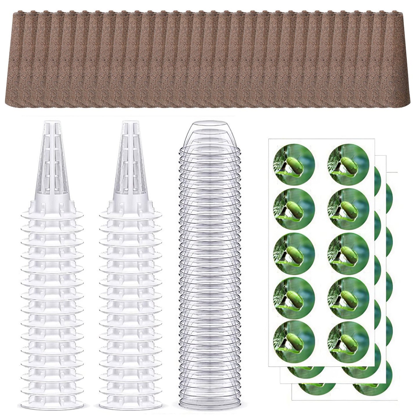 120Pcs Seed Pod Kit Hydroponic Garden Growing Containers Grow Anything Kit with 30Pcs Baskets 30Pcs Lids 30Pcs Sponged 30Pcs Stickers