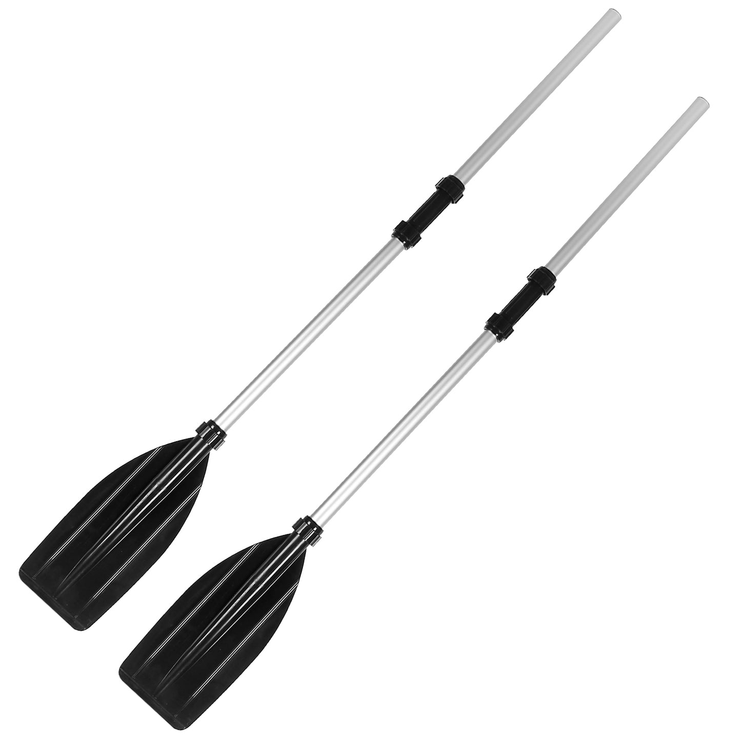 2Pcs Kayak Paddles Aluminum Alloy Detachable Canoe Paddle Boat Oars for Kayaking Boating Oar Fishing - Black -