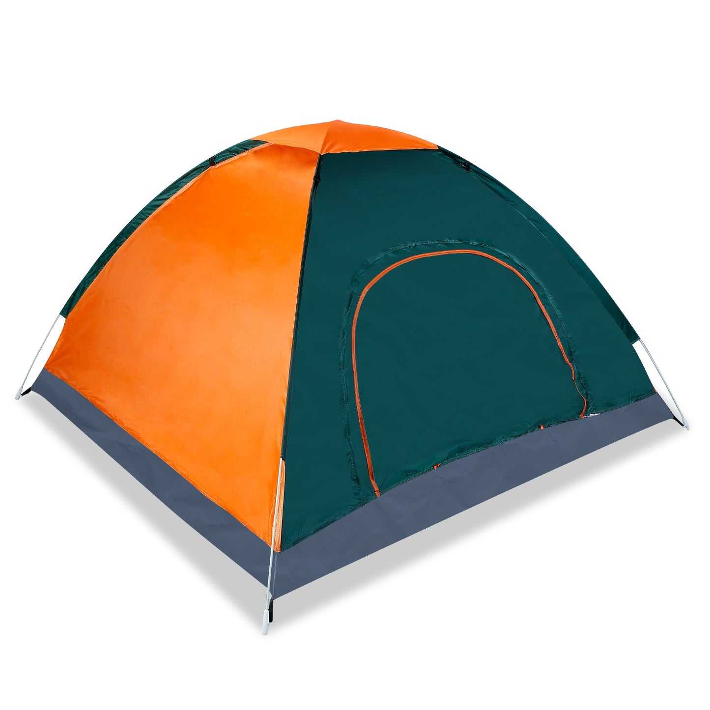 4 Persons Camping Waterproof Tent Pop Up Tent Instant Setup Tent w/2 Mosquito Net Doors Carrying Bag Folding 4 Seasons for Hiking Climbing Adventure F - Orange -