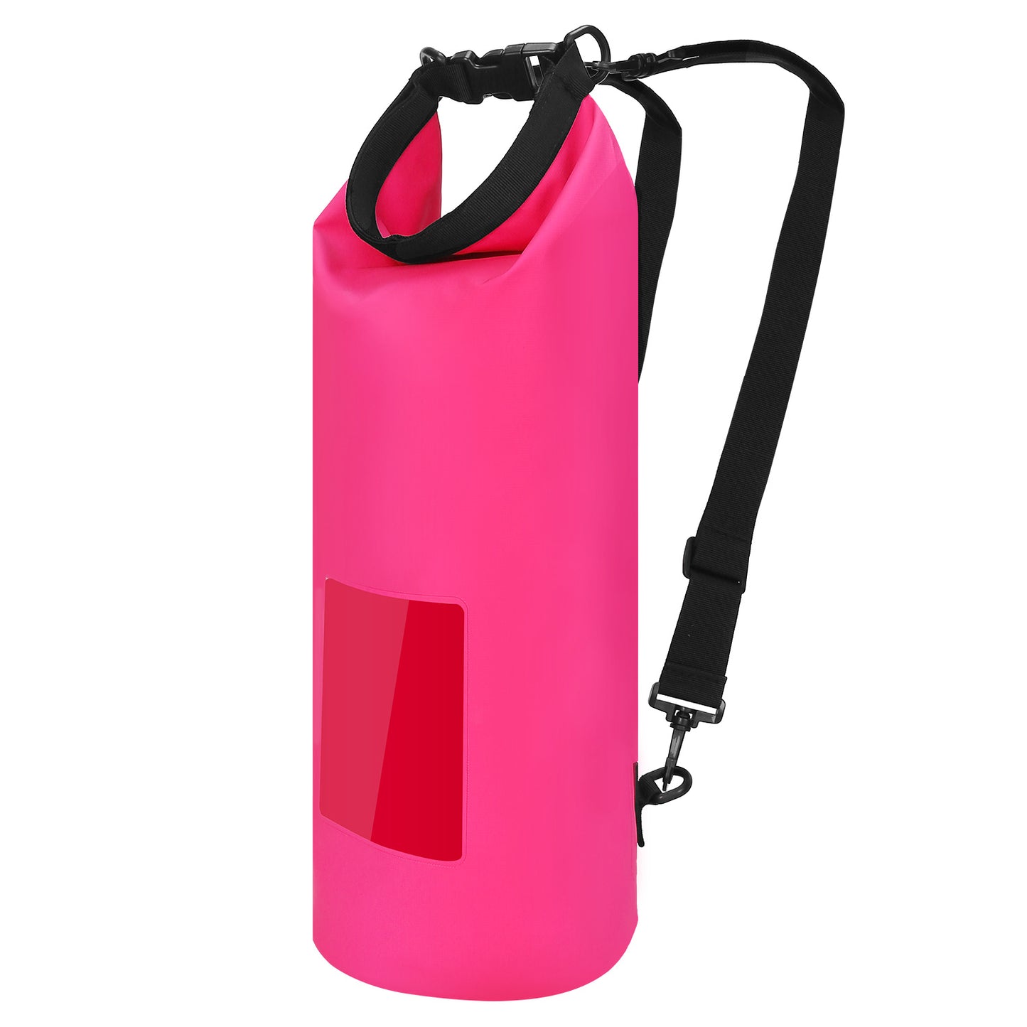 Floating Waterproof Dry Bag Floating Dry Sacks with Observable Window 10L Roll Top Lightweight Dry Storage Bag for Kayaking Rafting Boating Swimming C - Pink - 10L