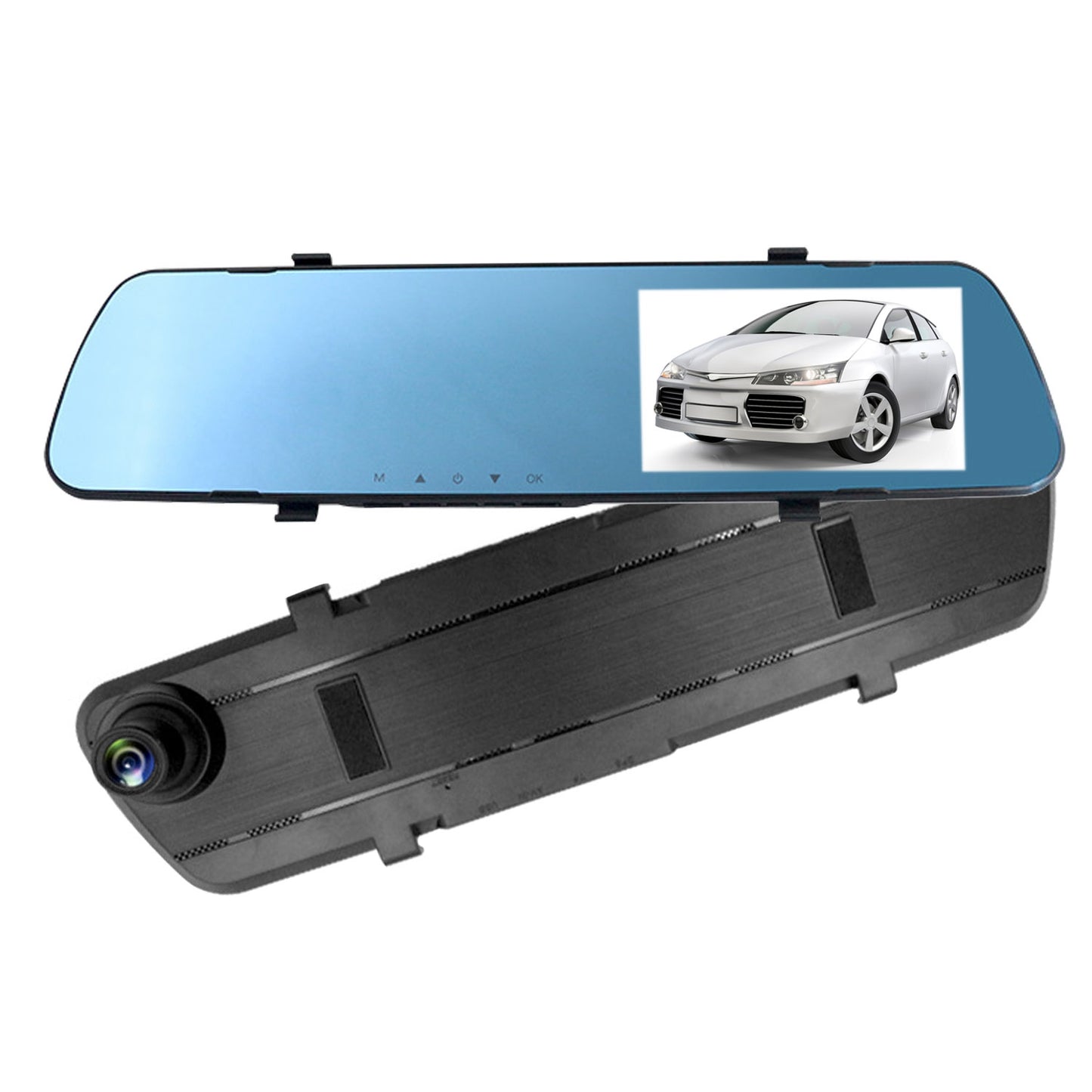 1080P Car DVR 4.3in Camera Dash Cam Camcorder Camera Recorder with 140° Angle Loop Recording Motion Detection Picture-in-Picture Display G-sensor - Black -