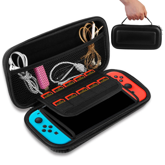 Portable Carry Case for Nintendo Switch Console Protective Hard EVA Case Shell Pouch - Black -