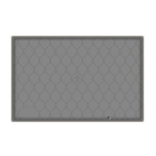 Silicone Under Sink Mat for Cabinet 34x22" Sink Cabinet Protector Mat Kitchen Bathroom Cabinet Liner with Drain Hole Hold Up to 3 Callons Liquid - Gray -