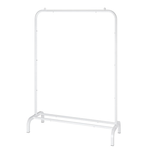 33lbs Loading Garment Racks Freestanding Clothing Racks Clothes Rack Stands Organizer with Bottom Shelf for Dormitory Home - White -