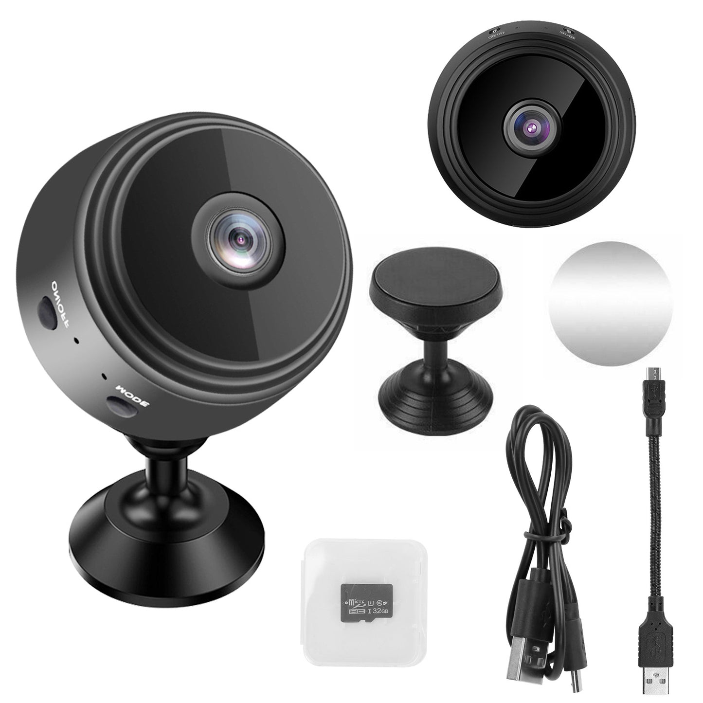 Mini Camera Wireless Wifi IP Home Security Cam 1080P Full HD Surveillance Camera Nanny Cam w/ 32G MMC Card - Black -