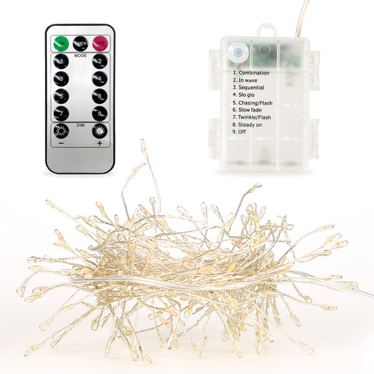 2M 100 LED Fairy String Lights Copper Wire w/Remote Control Party Xmas Decore Lights