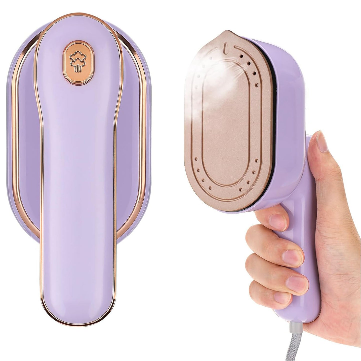 1000W Portable Handheld Steamer for Hang Flat Ironing Travel Garment Steamer with 180° Rotatable Handle 10S Fast Heating Clothing Wrinkles Remover for - Purple -