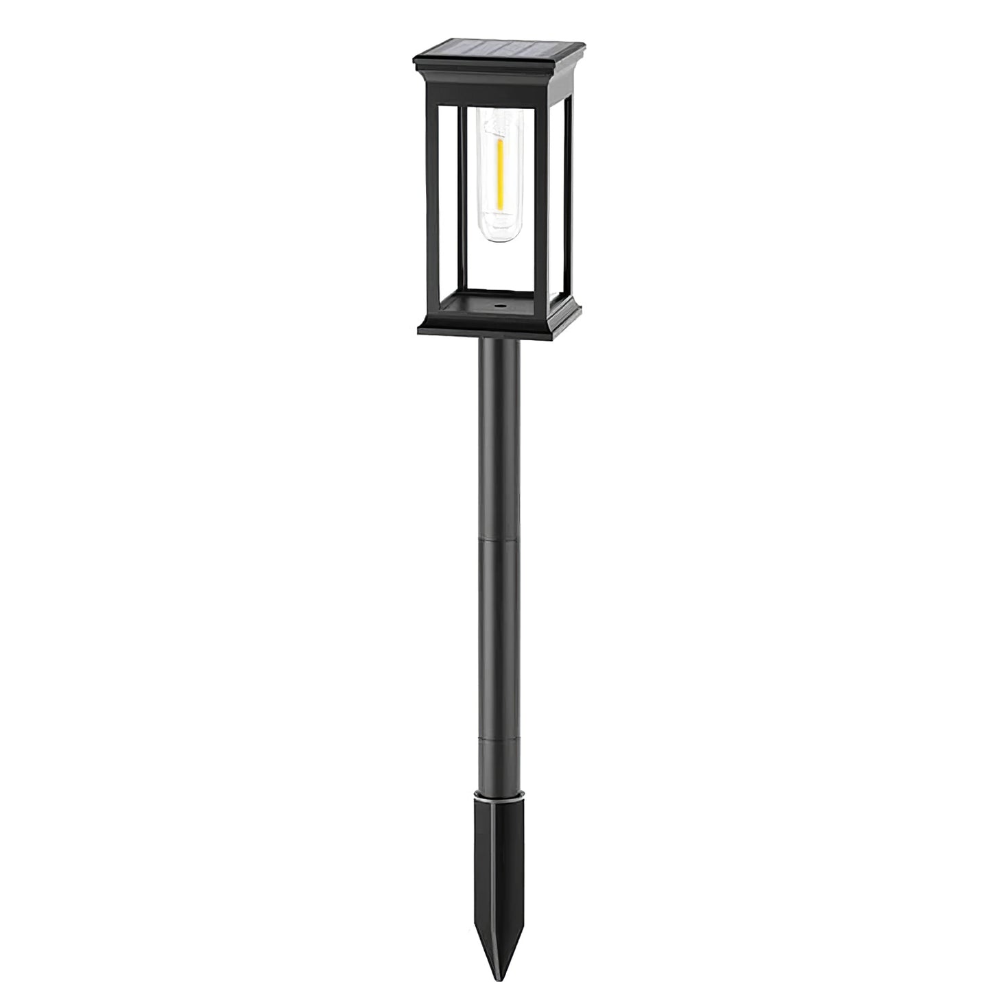 6Pack Solar Powered Stake Light Outdoor Decorative Landscape Lamp IP65 Waterproof Auto On Off Outdoor Light for Pathway Garden Yard Patio - Black -