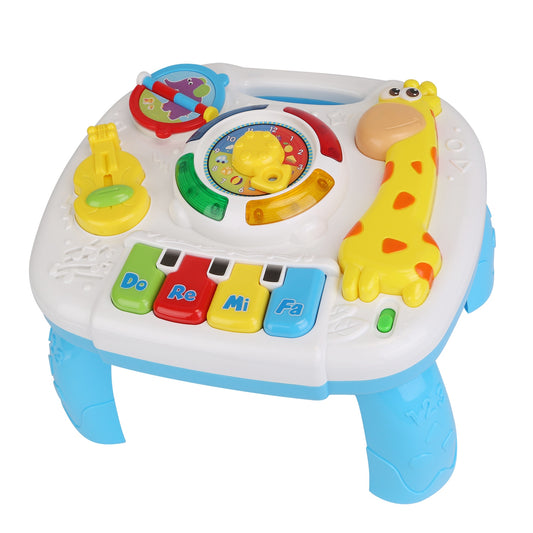 Toddler Musical Learning Table Educational Baby Toys Musical Activity Table Learning Center for 6+ Months Boys Girls Gift - Multi - Small