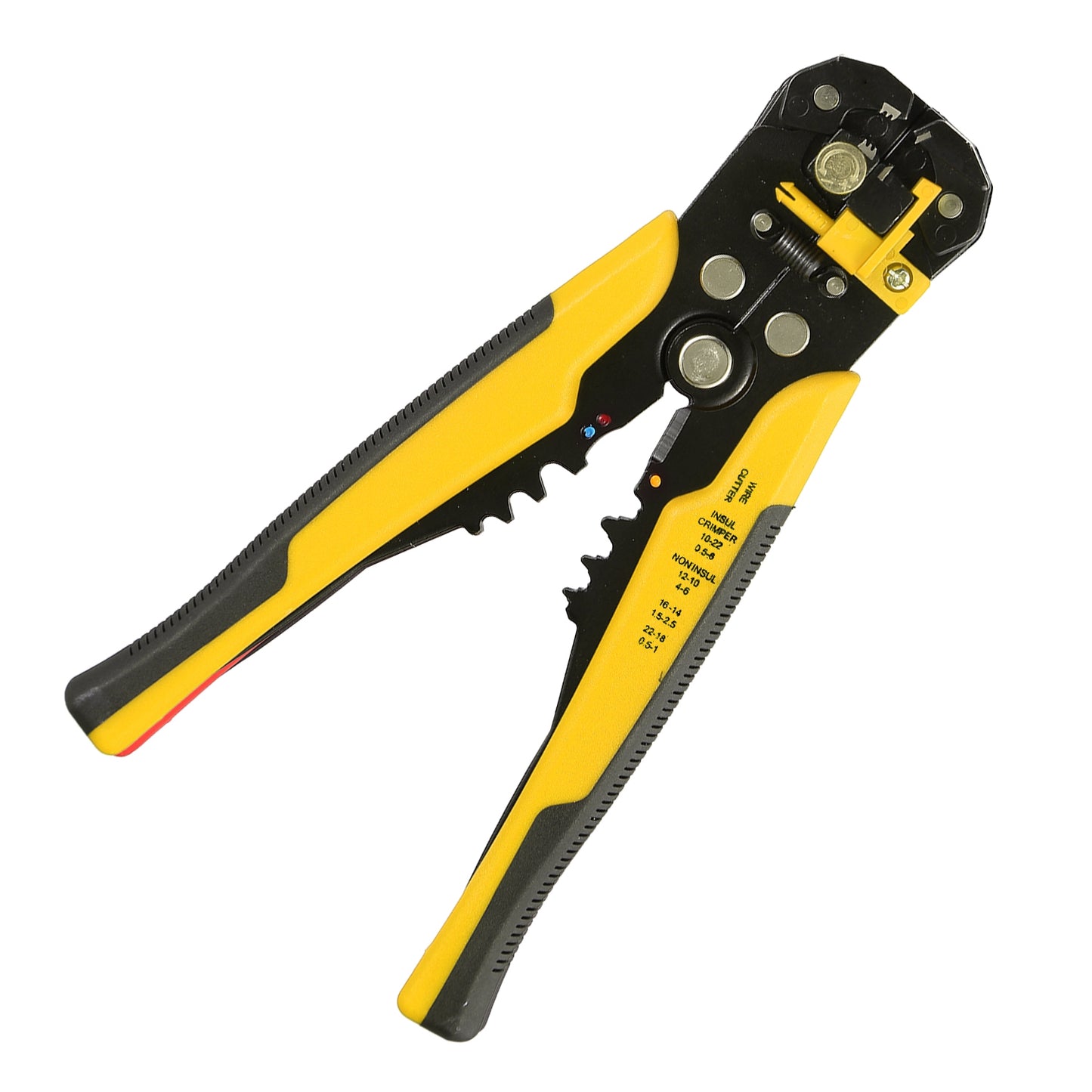 Self-Adjusting Insulation Wire Stripper 10-24AWG Cable Cutter Crimper Solid Wire Stripping Pliers - Yellow -