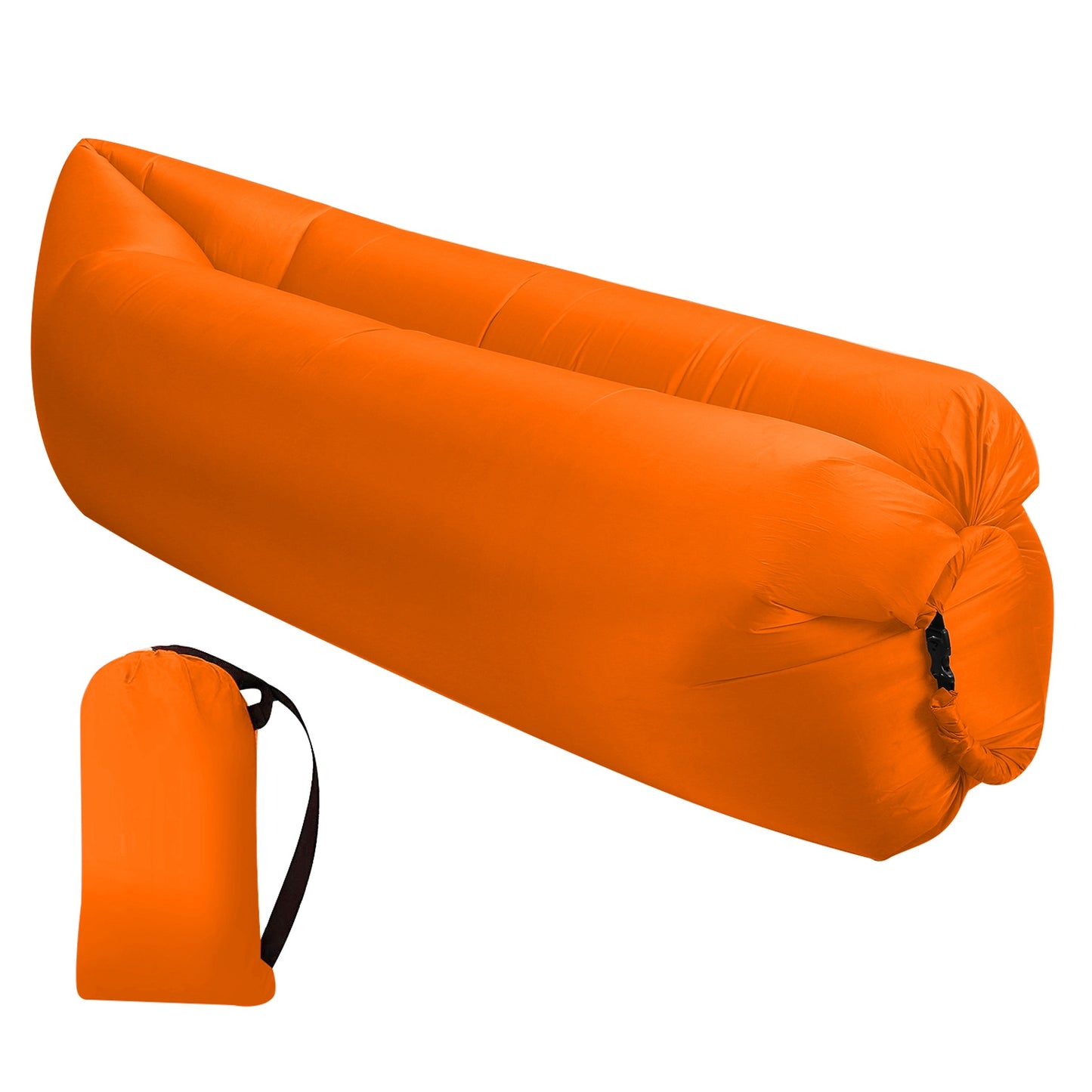 Inflatable Lounger Air Sofa Lazy Bed Sofa w/ Portable Organizing Bag Water-Resistant Anti-Leaking for Backyard Lakeside Beach Traveling Camping Picnic - Orange -