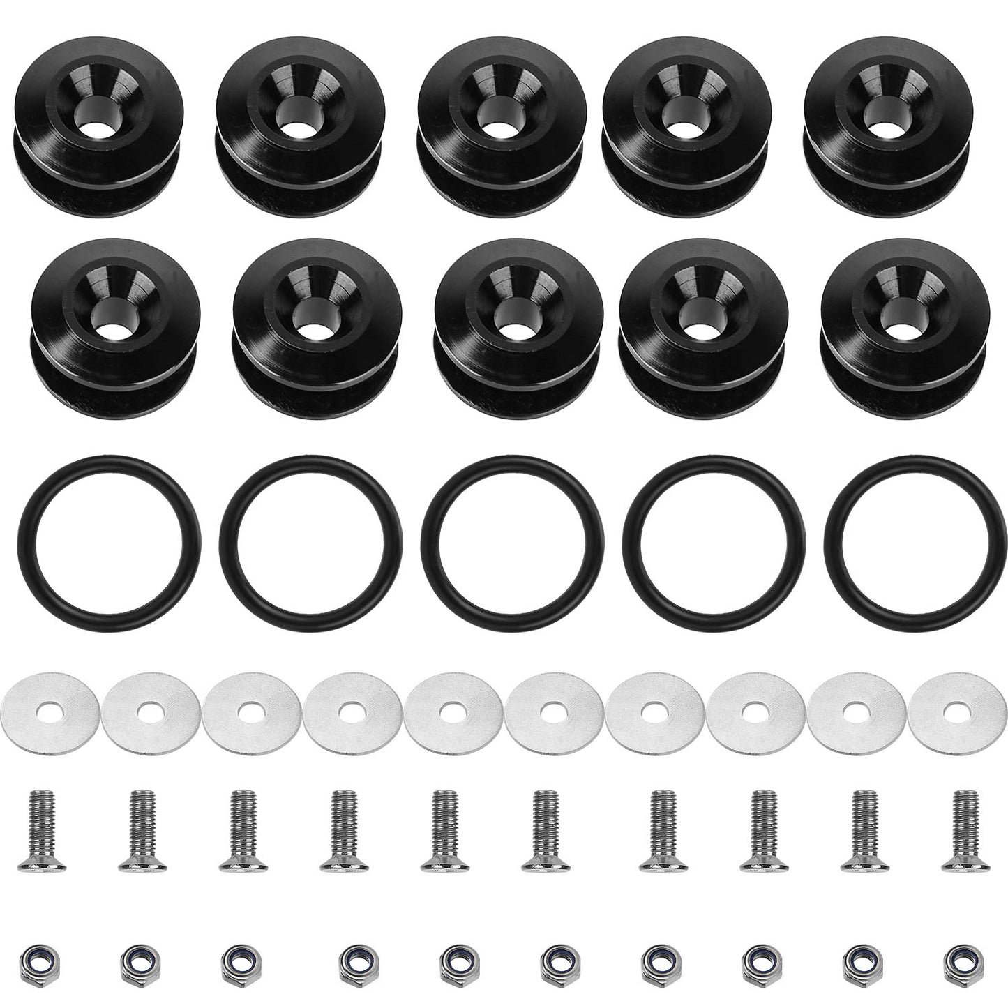 5Set Car Quick Release Bumper Fasteners Front Rear Bumper Holders Trunk Fender Hatch Lids Kit