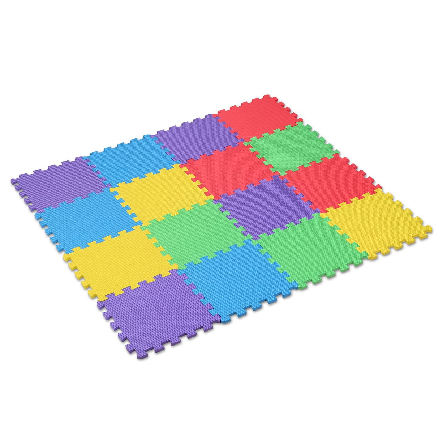 16Pcs Kids Puzzle Exercise Play Mat Interlocking Non-Toxic EVA Floor Mat Multi-Color Anti-Skid Playmat for Infants Baby Toddlers - Multi -