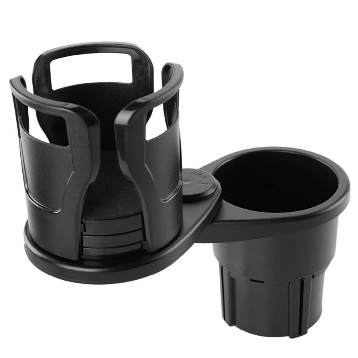 2 In 1 Car Cup Holder Extender Adapter 360° Rotating Dual Cup Mount Organizer Holder For Most 20 oz Up To 5.9" Coffee Drinking Bottles Key Glass Stora - Black -