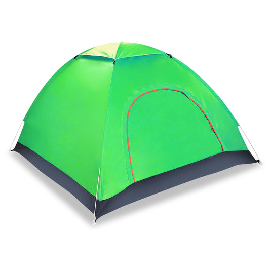 4 Persons Camping Waterproof Tent Pop Up Tent Instant Setup Tent w/2 Mosquito Net Doors Carrying Bag Folding 4 Seasons for Hiking Climbing Adventure F - Green -