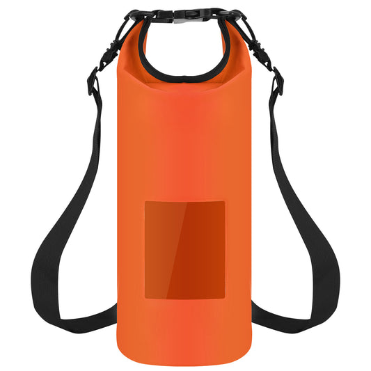 Floating Waterproof Dry Bag Floating Dry Sacks with Observable Window 20L Roll Top Lightweight Dry Storage Bag for Kayaking Rafting Boating Swimming C - Orange - 20L