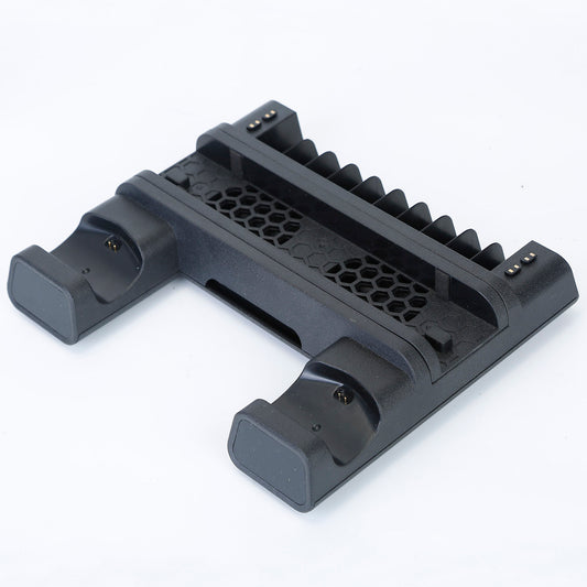 Cooling Station Vertical Stand Dual Controller Charging Dock Fit For Play Station 4/PS4 Slim/PS4 Pro with Dual Fans LED Indicators 10Pcs Game Disk Sto - Black -