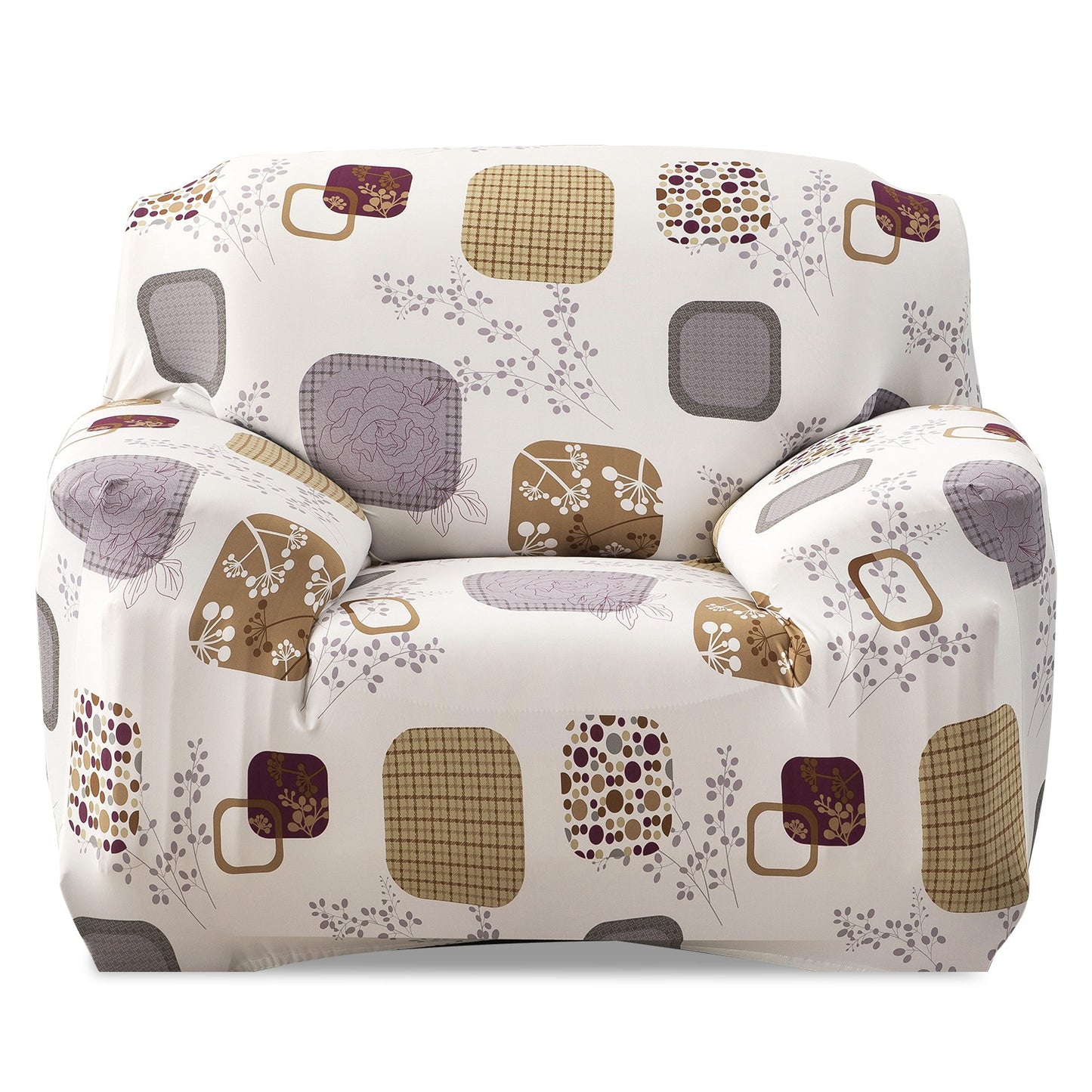 Sofa Cover Printed Stretch Sofa Furniture Cover Soft Sofa Slipcover Polyester Furniture Protector Cover - Multi - 1-Seat