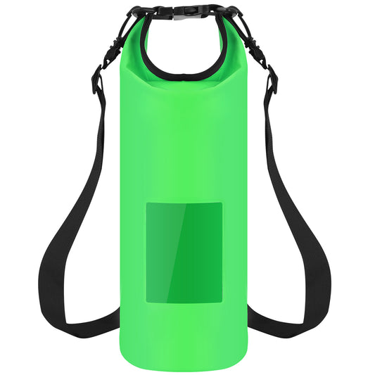 Floating Waterproof Dry Bag Floating Dry Sacks with Observable Window 10L Roll Top Lightweight Dry Storage Bag for Kayaking Rafting Boating Swimming C - Green - 10L