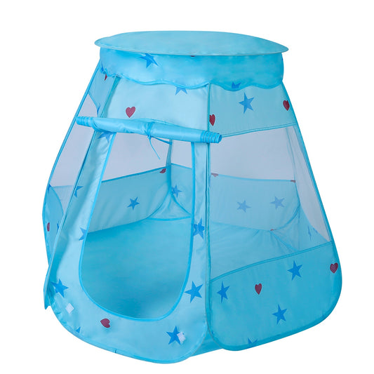 Kids Pop Up Game Tent Prince Princess Toddler Play Tent Indoor Outdoor Castle Game Play Tent Birthday Gift For Kids - Blue -