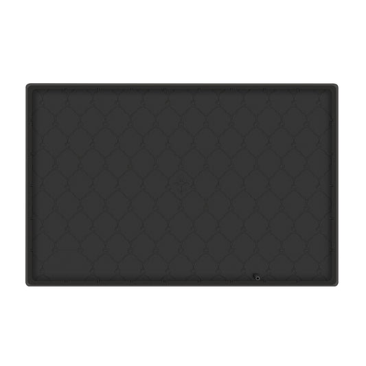 Silicone Under Sink Mat for Cabinet 34x22" Sink Cabinet Protector Mat Kitchen Bathroom Cabinet Liner with Drain Hole Hold Up to 3 Callons Liquid - Black -