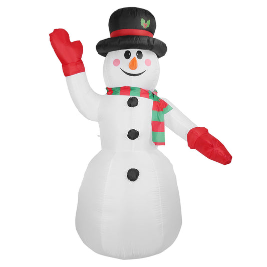 7.9FT Christmas Inflatable Giant Snowman Blow up Light up Snowman with LED Lights Hat Scarf  IPX4 Waterproof Christmas Outdoor Yard Lawn Holiday Decor - Multi -