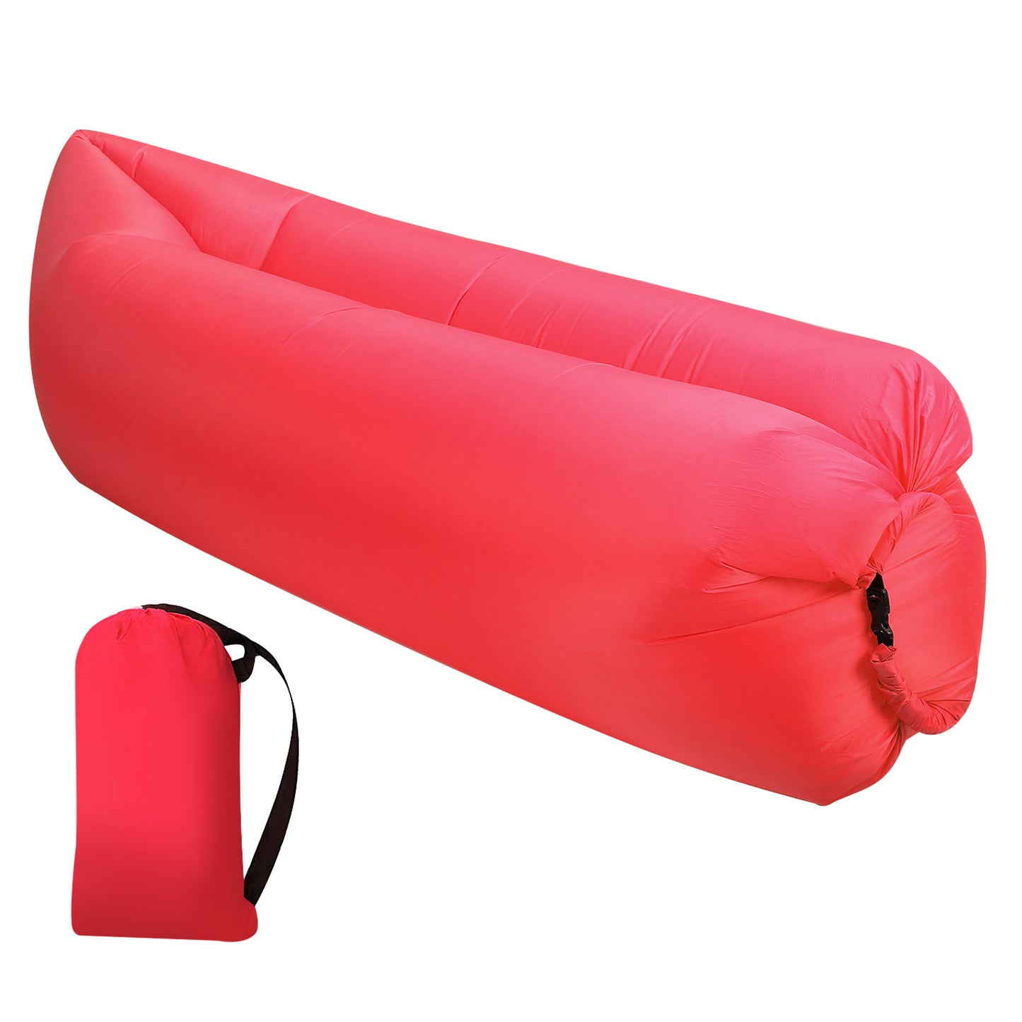 Inflatable Lounger Air Sofa Lazy Bed Sofa w/ Portable Organizing Bag Water-Resistant Anti-Leaking for Backyard Lakeside Beach Traveling Camping Picnic - Red -