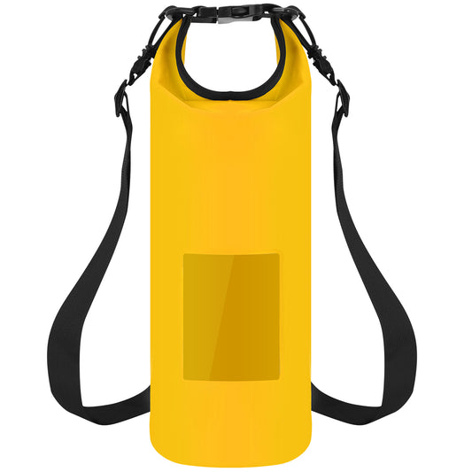 Floating Waterproof Dry Bag Floating Dry Sacks with Observable Window 10L Roll Top Lightweight Dry Storage Bag for Kayaking Rafting Boating Swimming C - Yellow - 10L