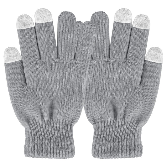 Unisex Winter Knit Gloves Touchscreen Outdoor Windproof Cycling Skiing Warm Gloves - Gray -