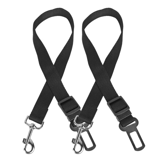 2Pcs Pet Dog Seat Belt Leash Adjustable Pet Dog Cat Safety Leads Harness Car Vehicle Nylon Fabric Seatbelt Strap