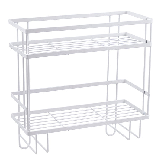 Over The Toilet Storage Shelf Rack Organizer 2 Tier Bathroom Holder Space Saver No Drilling Restroom Organizer - Silver -